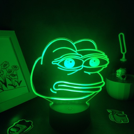 Zdjęcie oferty: 3D Iluzja Lampka Kreatywny Dekor Żaba Pepe LED RGB