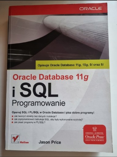 Zdjęcie oferty: ORACLE DATABASE 11G i SQL Programowanie