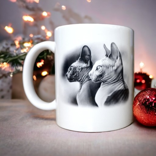 Zdjęcie oferty: Śliczny kubek do kawy herbaty koty sfinks święta