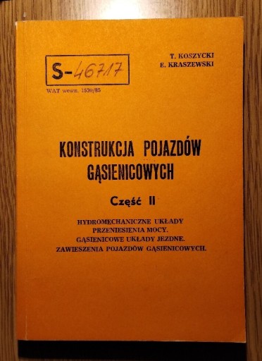 Zdjęcie oferty: Konstrukcja pojazdów gąsienicowych