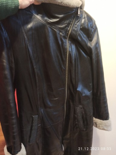 Zdjęcie oferty:  Płaszcz skórzany zimowy ocieplan zfutrem futrzany