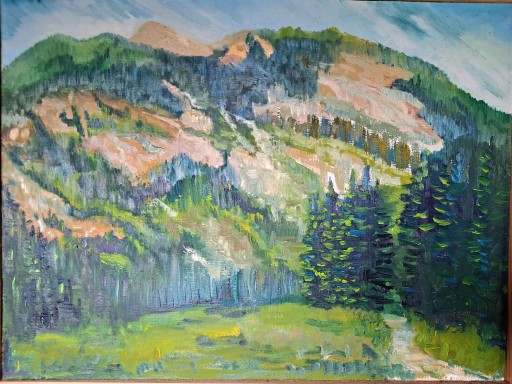Zdjęcie oferty: "Pejzaż górski" obraz olejny na płótnie 40 x 50 cm