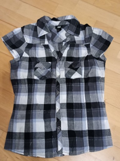 Zdjęcie oferty: Bluzka koszulowa r. XS/S srebrna nitka H&M