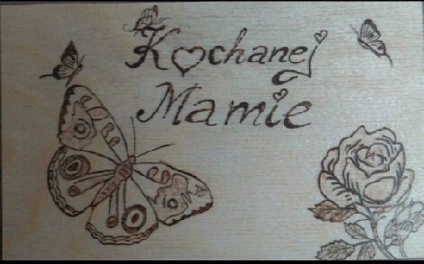 Zdjęcie oferty: Kochanej mamie- prezent, pirografia, handmade