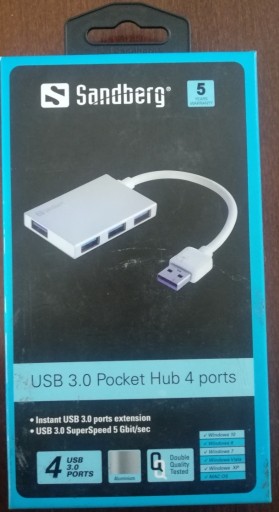 Zdjęcie oferty: Sandberg USB 3.0 Pocket Hub 4 ports