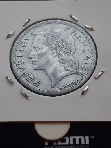 Zdjęcie oferty: 5 francs Francja 1945 r. 