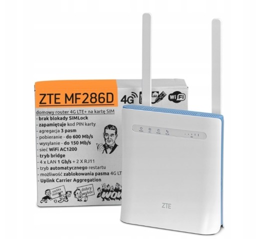 Zdjęcie oferty: Router ZTE MF286D 802.11ac (Wi-Fi 5)