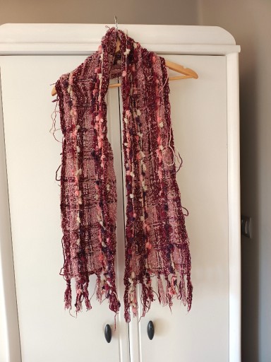 Zdjęcie oferty: czerwony różowy gruby wiśniowy szalik zimowy jesienny wefredzle z fredzlami