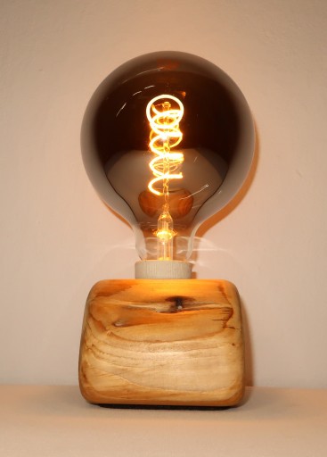 Zdjęcie oferty: Biurkowa lampka drewniana retro boho handmade