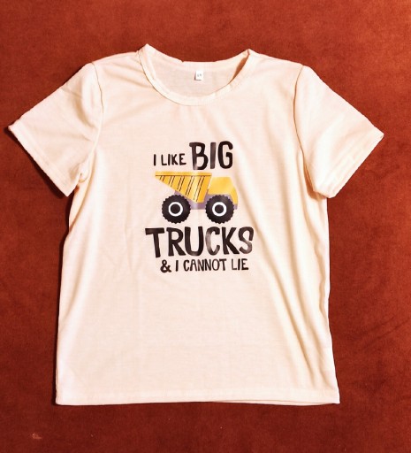 Zdjęcie oferty: Koszulka kremowa  dla chłopca t-shirt - ciężarówka