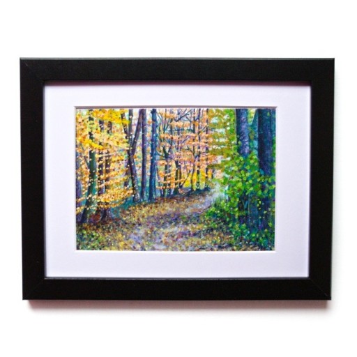 Zdjęcie oferty: Obraz ręcznie malowany pejzaż jesienny w ramie