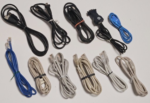 Zdjęcie oferty: 11 kabli do drukarki, skanera USB A-B i LAN RJ45