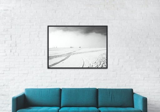 Zdjęcie oferty: Plakat A3 zimowe góry, minimalizm, czarno-biały