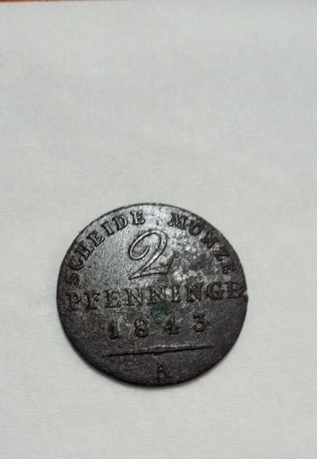 Zdjęcie oferty: 2 pfenninge 1843 r.