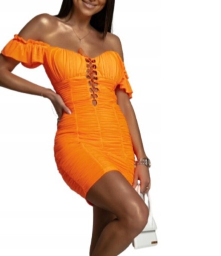 Zdjęcie oferty: Sukienka pomarańczowa marszczona 