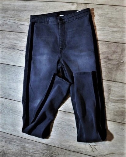 Zdjęcie oferty: H&M szare jeansowe spodnie z lampasami M