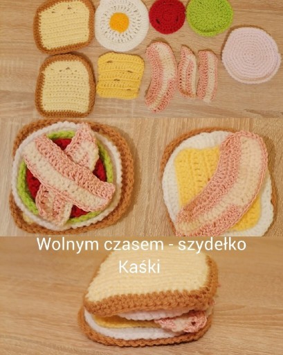 Zdjęcie oferty: Zestaw kanapka zabawka na szydełku handmade 