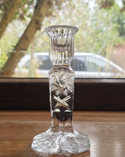 Zdjęcie oferty: Świecznik pojedyńczy kryształowy młynek wiatrak prl vintage retro