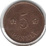 Zdjęcie oferty: Finlandia 5 pennia 1928