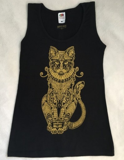 Zdjęcie oferty: czarna koszulka z kotem Moria Art rozmiar XS