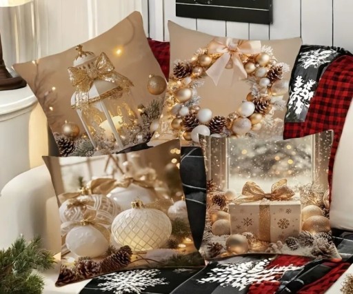 Zdjęcie oferty: Świąteczne poszewki na poduszki 45x45cm Polecam Żywe kolory