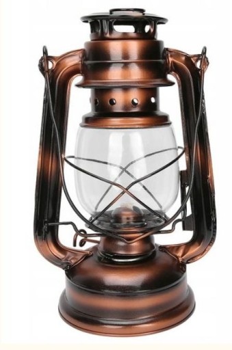 Zdjęcie oferty: Lampa olejowa/naftowa styl retro 37cm brąz-patyna