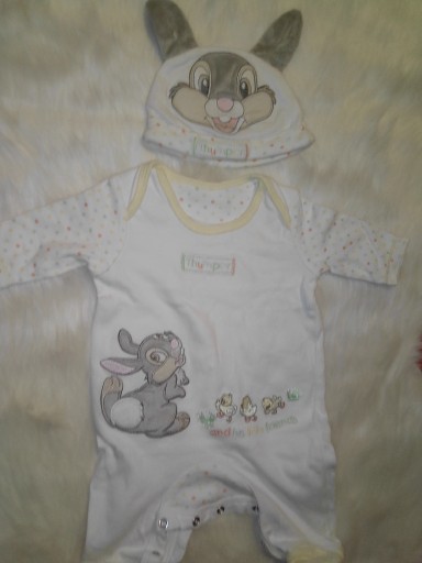 Zdjęcie oferty: Pajac niemowlęcy+czapeczka Disney Króliczek 0-3 m.