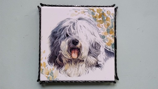 Zdjęcie oferty: Ceramiczny kafelek na nóżkach z psem