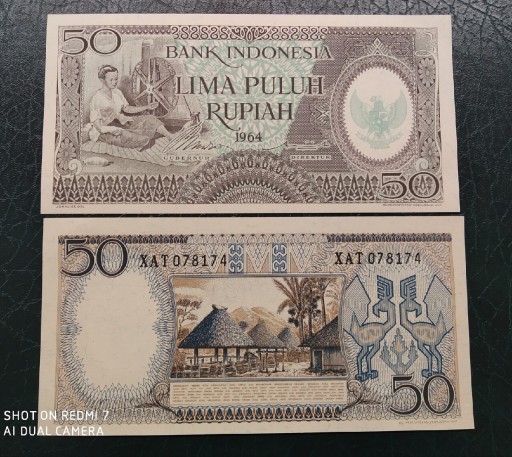 Zdjęcie oferty: Indonezja 50 rupees UNC 1964