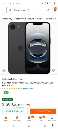 Zdjęcie oferty: iPhone  16e nowy