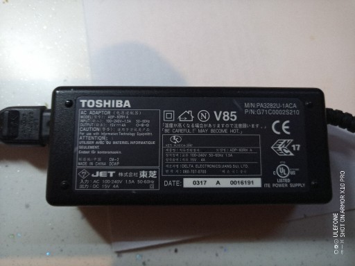 Zdjęcie oferty: zasilacz do laptopa Toshiba  Model ADP-60 RHA