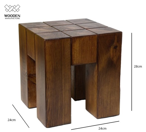Zdjęcie oferty: Drewniany stołek 24x24x28 cm Producent lite drewno