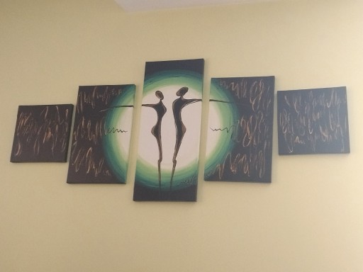 Zdjęcie oferty: Obraz pieć części styl afrykański 