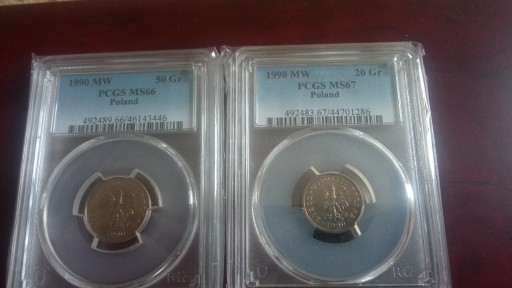 Zdjęcie oferty: 20 gr,50 gr 1990 pcgs 