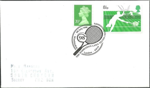 Zdjęcie oferty: UK tenis Wimbledon 1998 datownik okolicznościowy