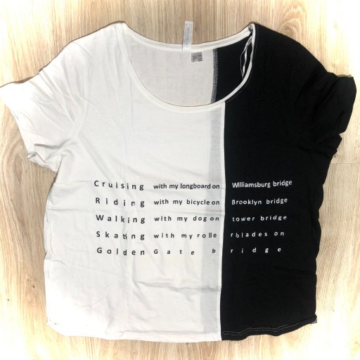 Zdjęcie oferty: T-shirt, bluzka damska 46/48, biała i czarna 2w1.