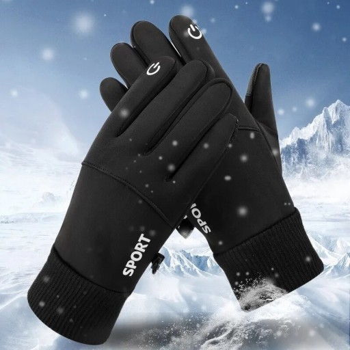 Zdjęcie oferty: Czarne ciepłe zimowe rękawiczki S/M