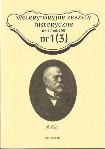 Zdjęcie oferty: Weterynaryjne Zeszyty Historyczne tom 2 2005 nr 1