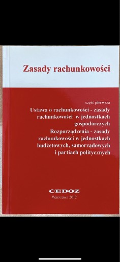 Zdjęcie oferty: Zasady rachunkowości (ustawa i rozporządzenia)