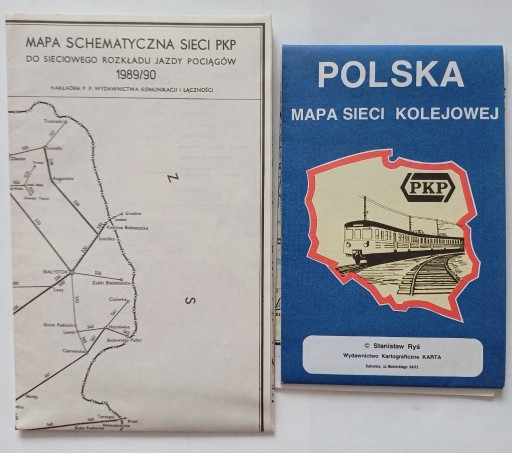 Zdjęcie oferty: MAPA SCHEMATYCZNA SIECI PKP 1951 + 1989/90 + 1993 