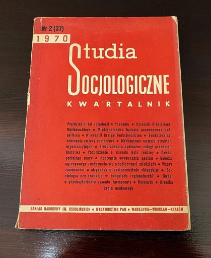Zdjęcie oferty: Studia socjologiczne kwartalnik 2 (37) 1970