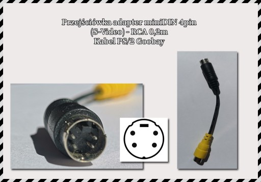 Zdjęcie oferty: Przejściówka adapter RCA cinch mini-DIN 4PIN
