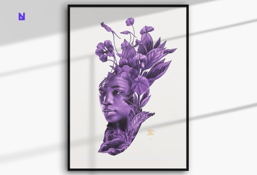 Zdjęcie oferty: Plakat "Kobieta Kwiat" od artysty, 70x100, 50x70cm