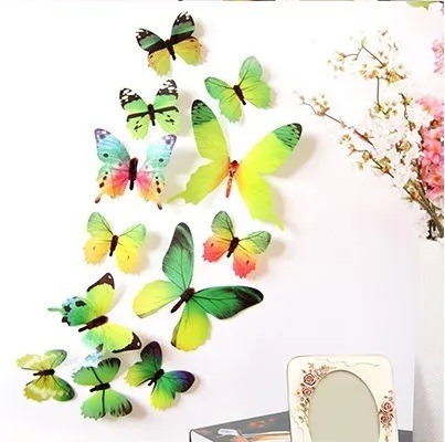 Zdjęcie oferty: 12 sztuk motyle naklejki 3D, samoprzylepne.