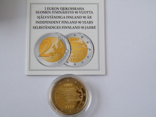 Zdjęcie oferty: Finlandia 2007  2 euro 2007 Proof Niezależność