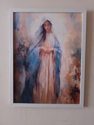 Zdjęcie oferty: Matka Boska Obraz religijny Komunia w Ramie 40x30