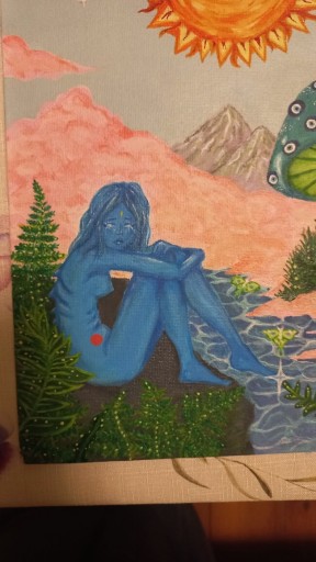 Zdjęcie oferty: Obraz akryl na płótnie "niebieska ze snu"