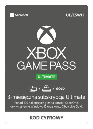 Zdjęcie oferty: XBOX GAME PASS ULTIMATE 3 MIESIĄCE KOD/KLUCZ