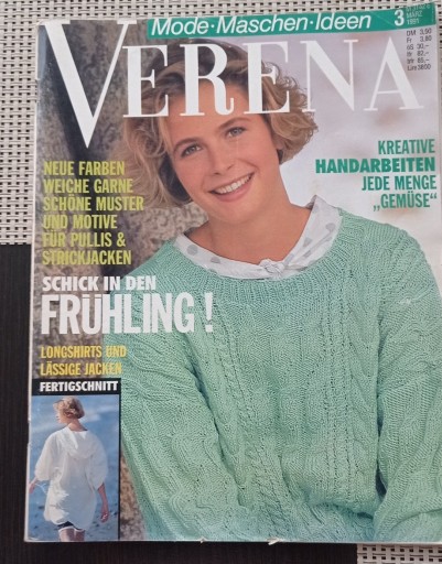 Zdjęcie oferty: Verena marzec 1991r. wzory sploty swetry modele