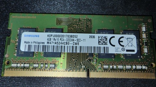 Zdjęcie oferty: SAMSUNG 4GB DDR4 PC4-3200A M471A5244CB0-CWE SODIMM